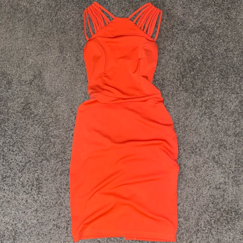 Red Strappy Midi Dress